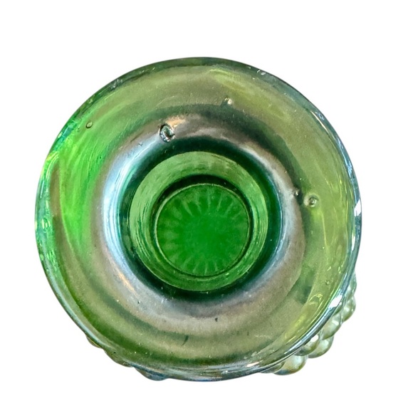 Vintage Imperial Glass Co. Green Carnival Glass Grape Decanter - Picture 7 of 8